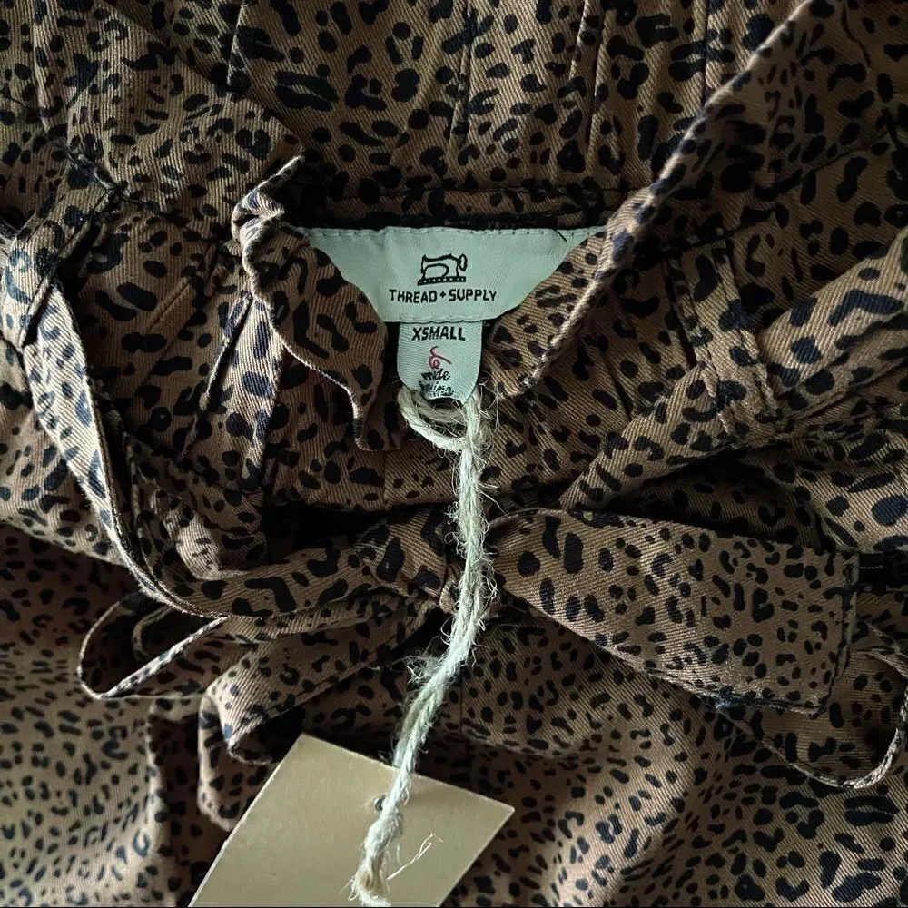 NWT thread and supply paperbag lepord shorts size xs